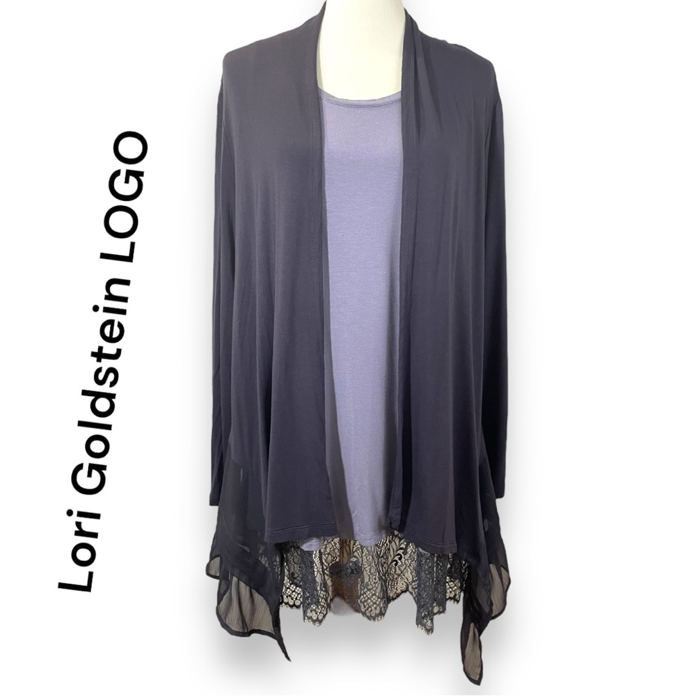 NWOT Lori Goldstein LOGO Layers Cardigan Set